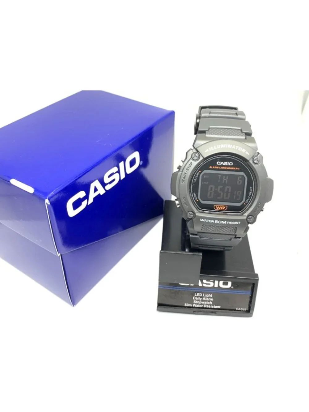 Casio Men's Watch W219H Illuminator Quartz Digital 42mm Gray Resin Sport 3224